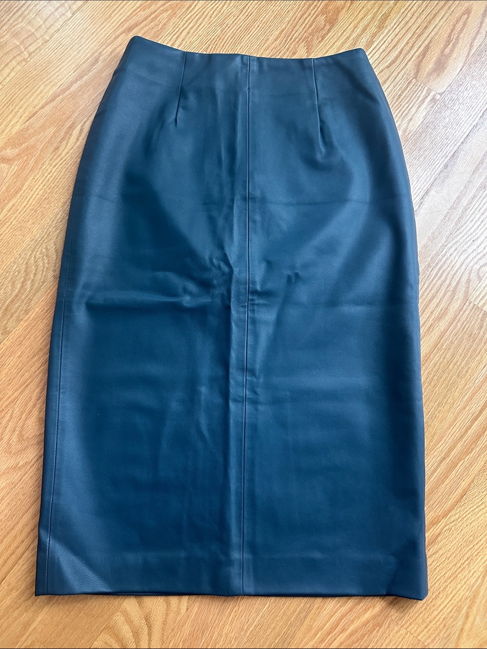 Zara Navy Faux Leather Pencil Skirt